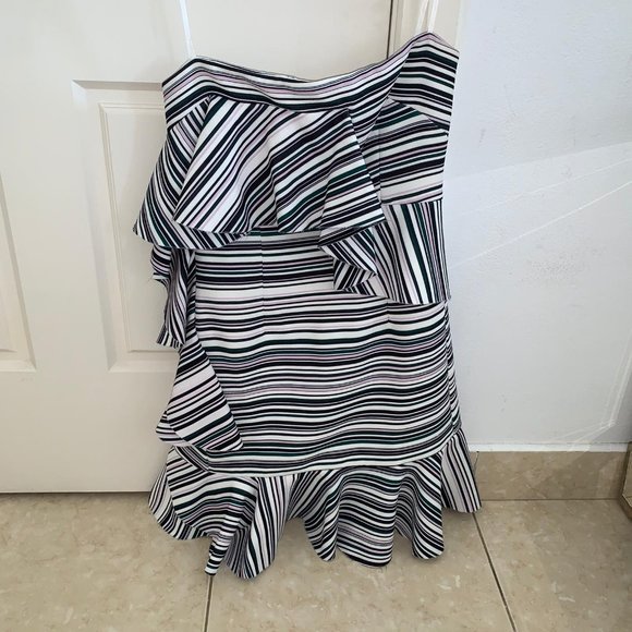 By Johnny Briath Stripe Frill Mini Dress - Picture 3 of 7